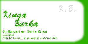kinga burka business card
